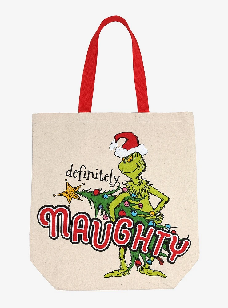 Dr. Seuss How The Grinch Stole Christmas Definitely Naughty Tote Bag Hot Topic Exclusive