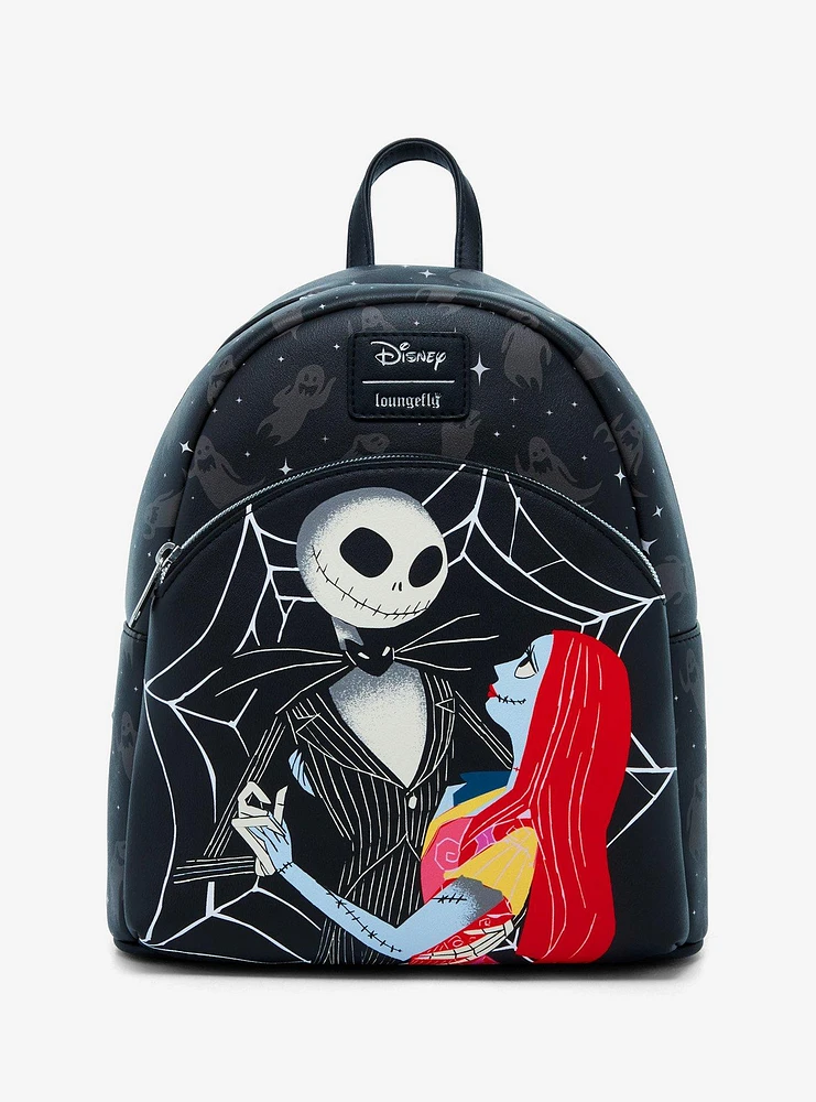 Loungefly The Nightmare Before Christmas Jack & Sally Spiderweb Mini Backpack Hot Topic Exclusive