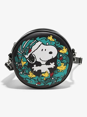 Loungefly Peanuts Snoopy Holiday Wreath Crossbody Bag Hot Topic Exclusive