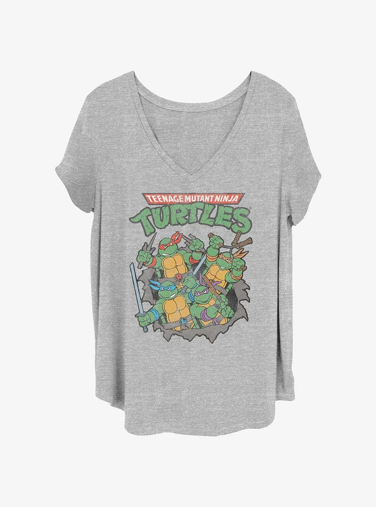 Teenage Mutant Ninja Turtles Turtle Group Womens T-Shirt Plus