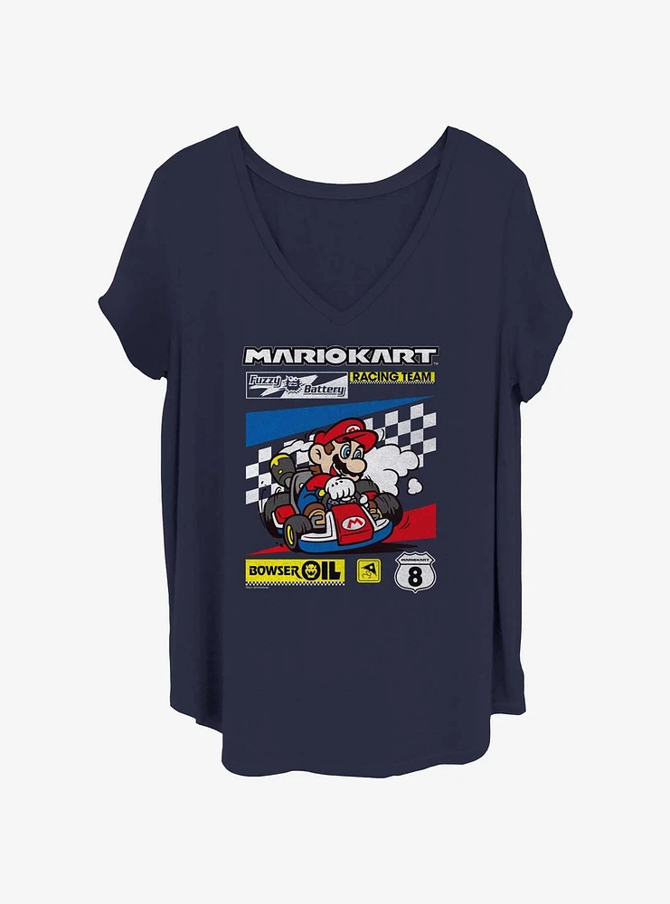 Nintendo Color Kart Checkers Womens T-Shirt Plus