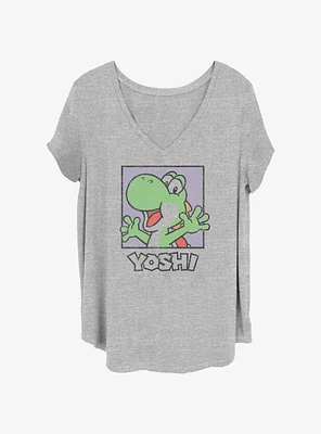 Nintendo Happy Yoshi Square Womens T-Shirt Plus
