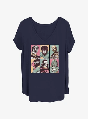 Universal Monsters Spooky Bunch Womens T-Shirt Plus