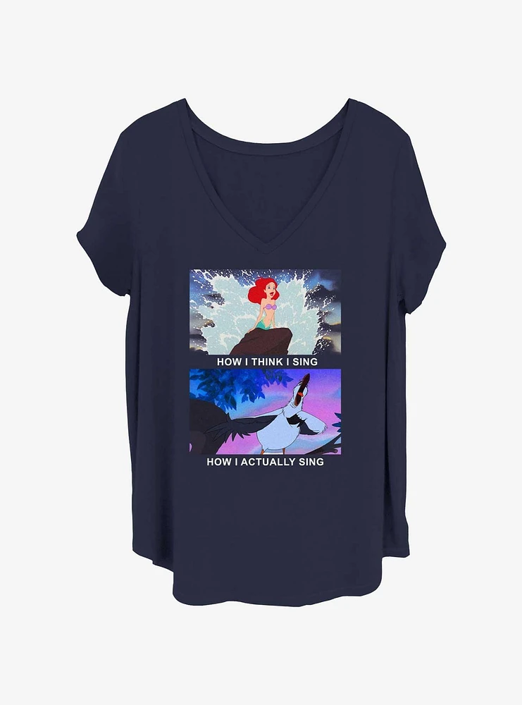 Disney The Little Mermaid Singing Meme Womens T-Shirt Plus