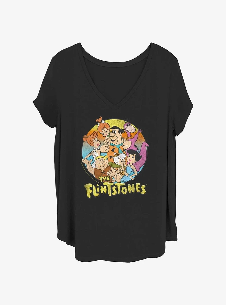 The Flintstones Family Photo Womens T-Shirt Plus