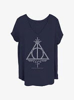 Harry Potter Deathly Hallows Line Symbol Womens T-Shirt Plus