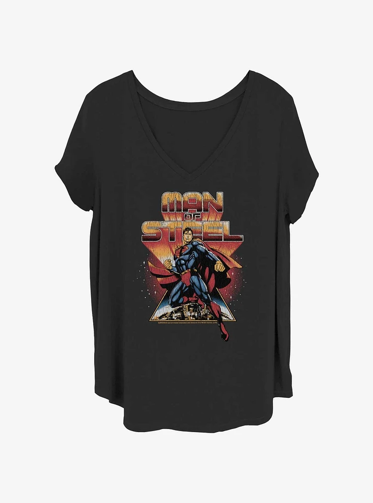 DC Superman Man Of Steel Womens T-Shirt Plus