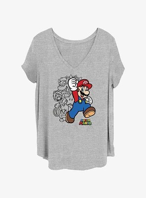 Nintendo Drawn Heroes Womens T-Shirt Plus