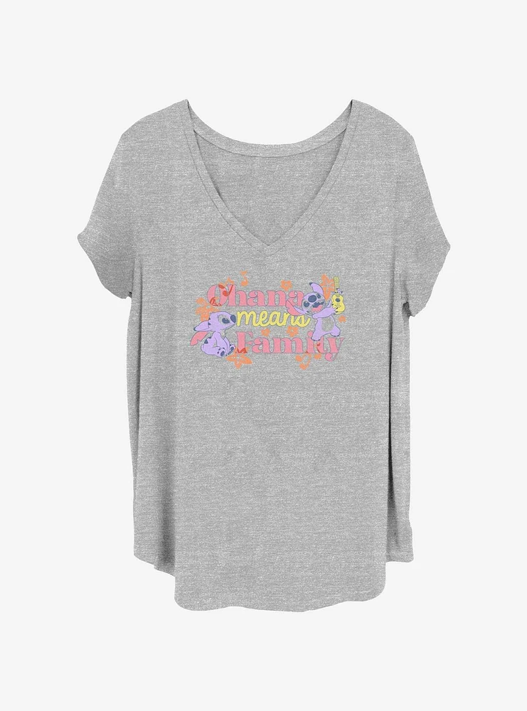 Disney Lilo & Stitch Ohana Means Family Womens T-Shirt Plus