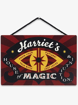 Disney Haunted Mansion Harriet's House of Magic Hanging Wood Sign