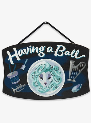 Disney Haunted Mansion Madame Leota Having a Ball Hanging Wood Sign