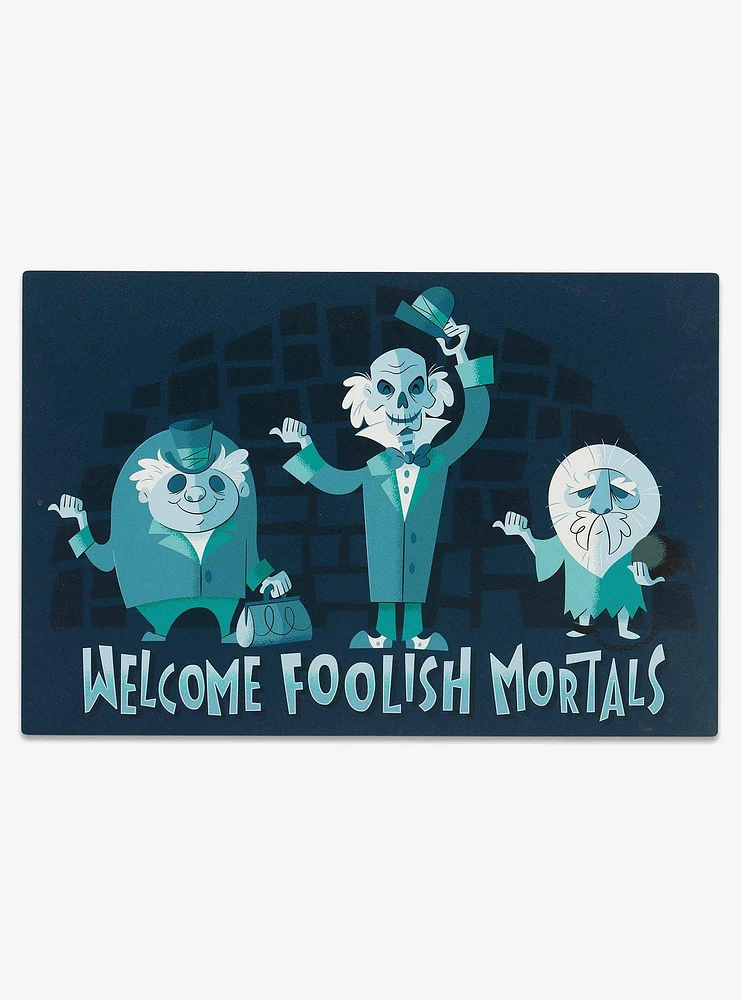 Disney Haunted Mansion Welcome Foolish Mortals Hitchhiking Ghosts Metal Wall Decor