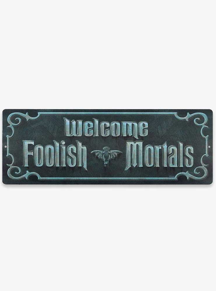 Disney Haunted Mansion Welcome Foolish Mortals Metal Wall Decor