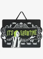 Beetlejuice It's Showtime Hanging Metal Sign