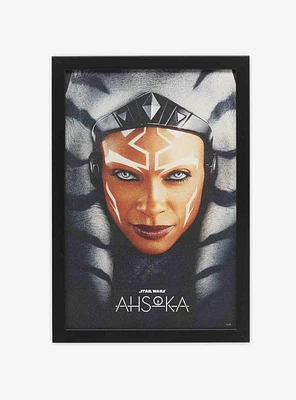 Star Wars Ahsoka Close-Up Poster Framed Wood Wall Decor