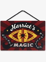 Disney Haunted Mansion Harriet's House of Magic Hanging Wood Sign