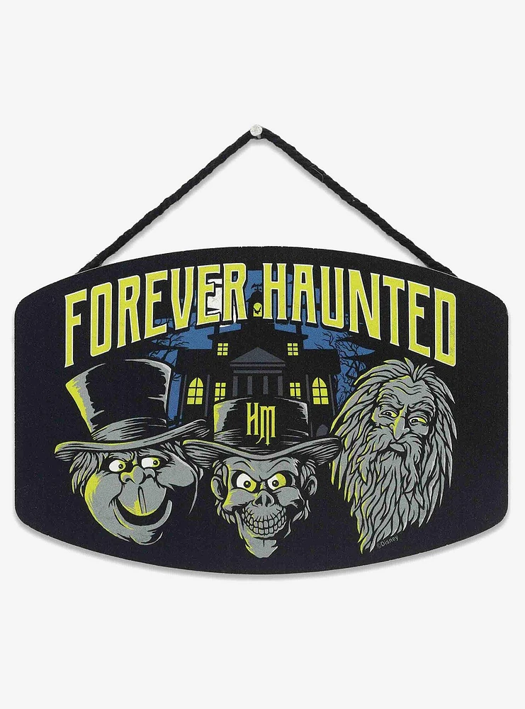 Disney Haunted Mansion Forever Haunted Hitchhiking Ghosts Hanging Wood Sign