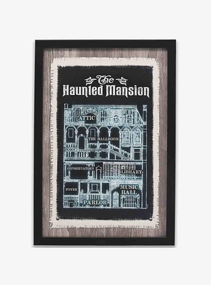 Disney Haunted Mansion Blueprint Framed Wood Wall Decor