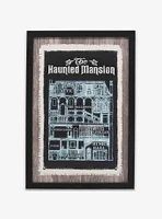 Disney Haunted Mansion Blueprint Framed Wood Wall Decor