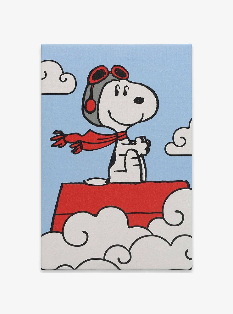 Peanuts Snoopy The Flying Ace in Clouds Canvas Wall Decor