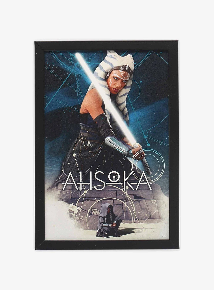 Star Wars Ahsoka Lightsaber Framed Wood Wall Decor