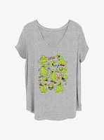 Rugrats Reptar Textbook Womens T-Shirt Plus