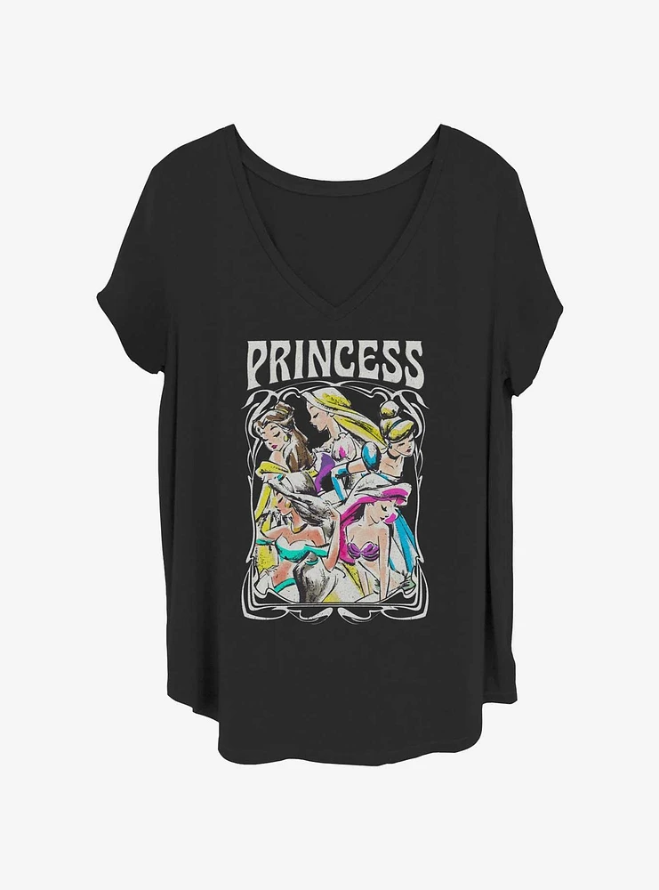 Disney Princesses Retro Princess Womens T-Shirt Plus