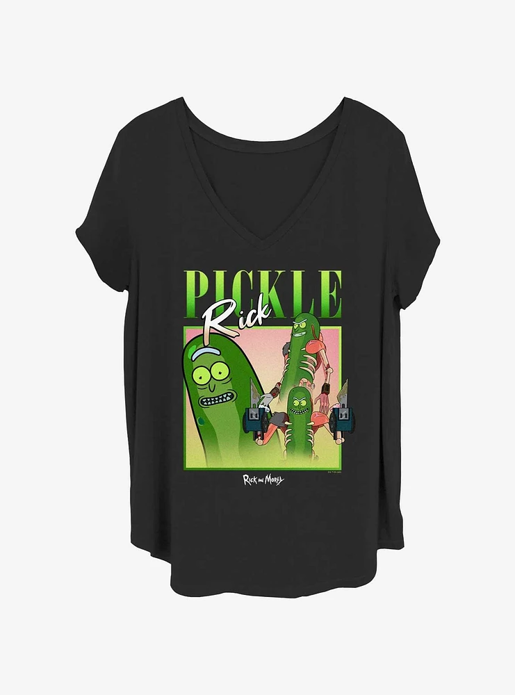 Rick and Morty Pickle 90's Portrait Womens T-Shirt Plus