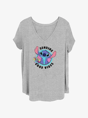 Disney Lilo & Stitch Sending Good Vibes Womens T-Shirt Plus