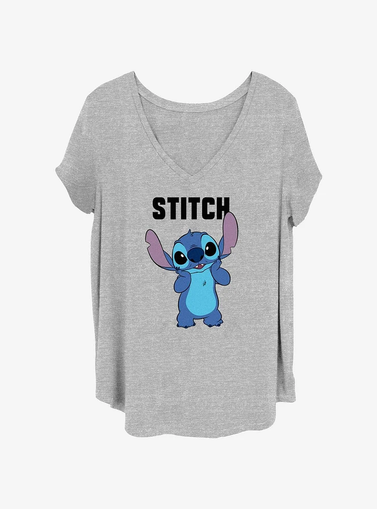 Disney Lilo & Stitch Bashful Cutie Womens T-Shirt Plus