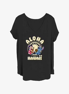 Disney Lilo & Stitch Aloha Hawaii Womens T-Shirt Plus