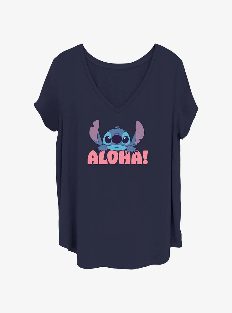 Disney Lilo & Stitch Aloha Peek Womens T-Shirt Plus