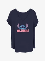 Disney Lilo & Stitch Aloha Peek Womens T-Shirt Plus