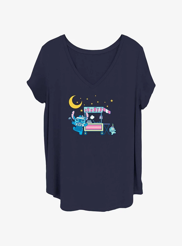 Disney Lilo & Stitch Chinese Street Food Womens T-Shirt Plus