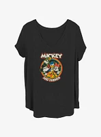 Disney Mickey Mouse Retro Roundup Womens T-Shirt Plus