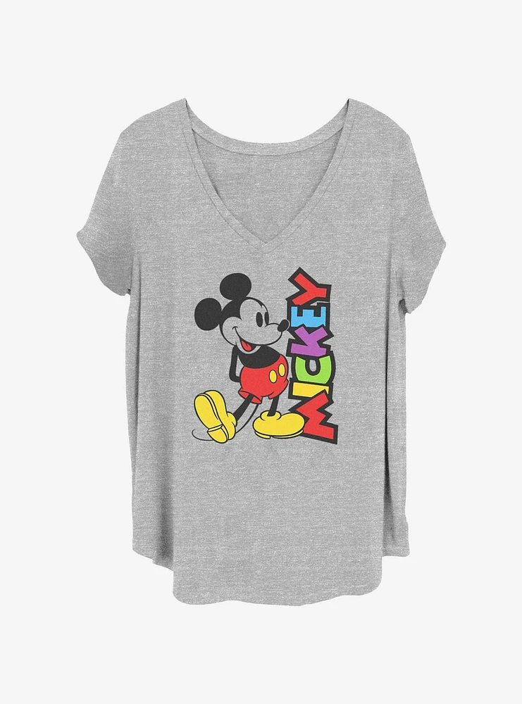 Disney Mickey Mouse Bright Womens T-Shirt Plus