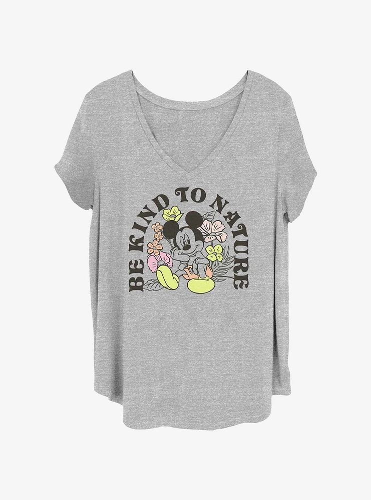 Disney Mickey Mouse Be Kind To Nature Womens T-Shirt Plus