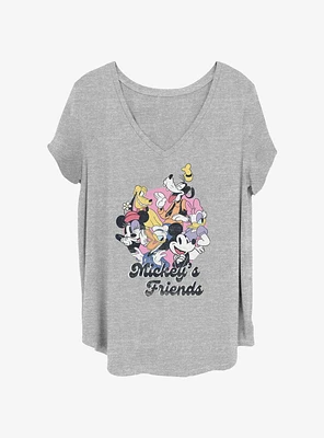 Disney Mickey Mouse Friends Group Womens T-Shirt Plus