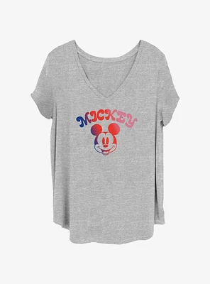 Disney Mickey Mouse Gradient Womens T-Shirt Plus