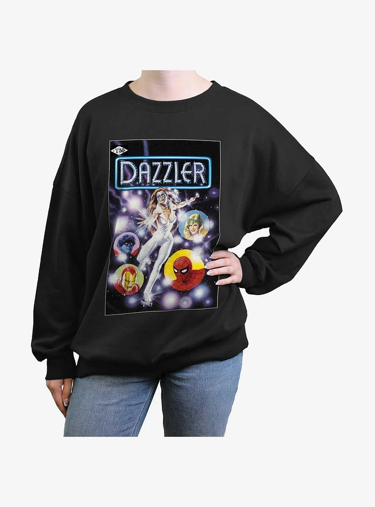 Marvel Dazzler Classic Comic Cover Group Girls Oversized Sweatshirt