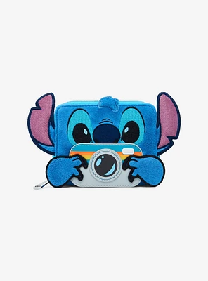 Loungefly Disney Lilo & Stitch Figural Stitch with Camera Small Zip Wallet - BoxLunch Exclusive