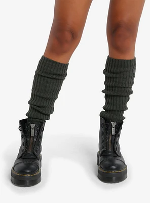 Olive Slouchy Knee-High Socks