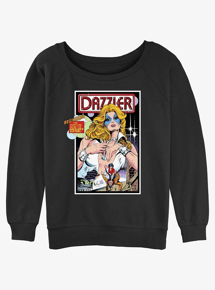 Marvel Dazzler Secret Of Dazzlers Sister Comic Cover Girls Slouchy Sweatshirt