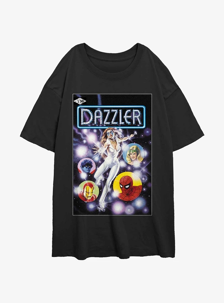 Marvel Dazzler Classic Comic Cover Group Girls Oversized T-Shirt