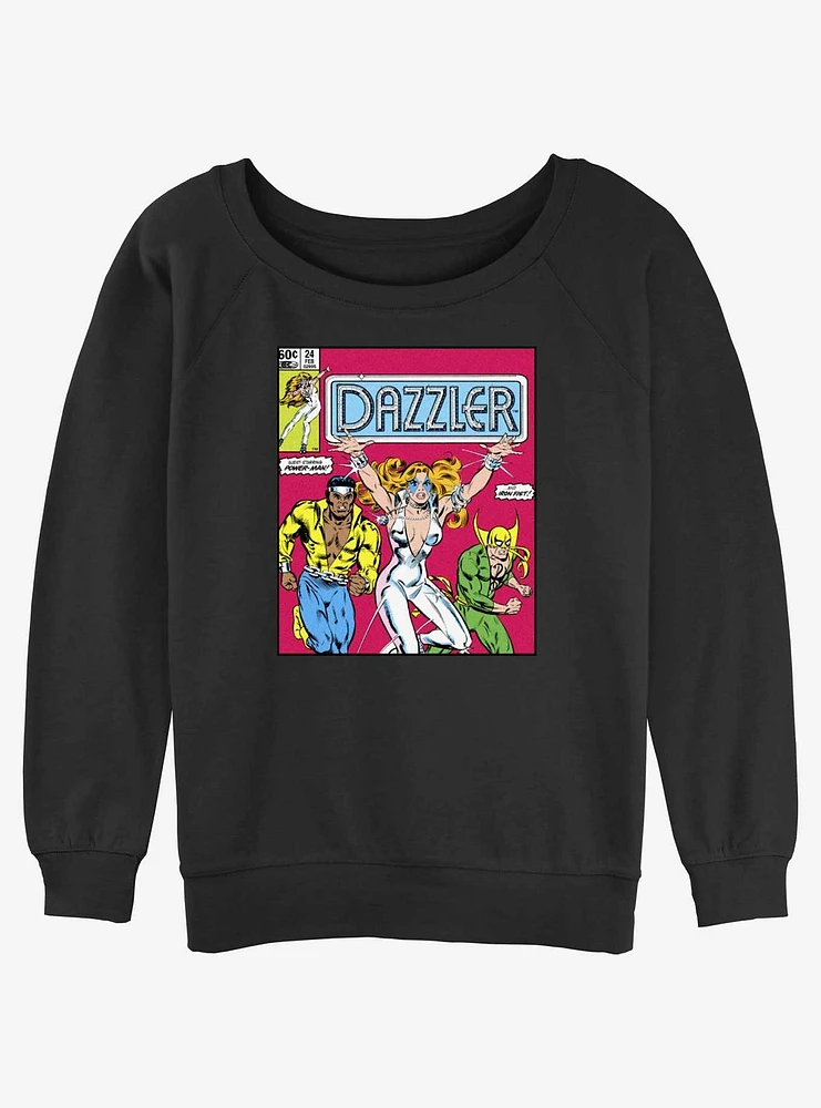 Marvel Dazzler Power Man and Iron Fist Comic Cover Girls Slouchy Sweatshirt