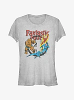 Marvel Fantastic Four Squad Vintage Style Girls T-Shirt