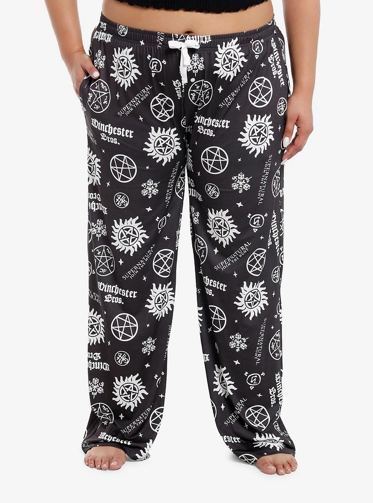 Supernatural Icons Pajama Pants Plus