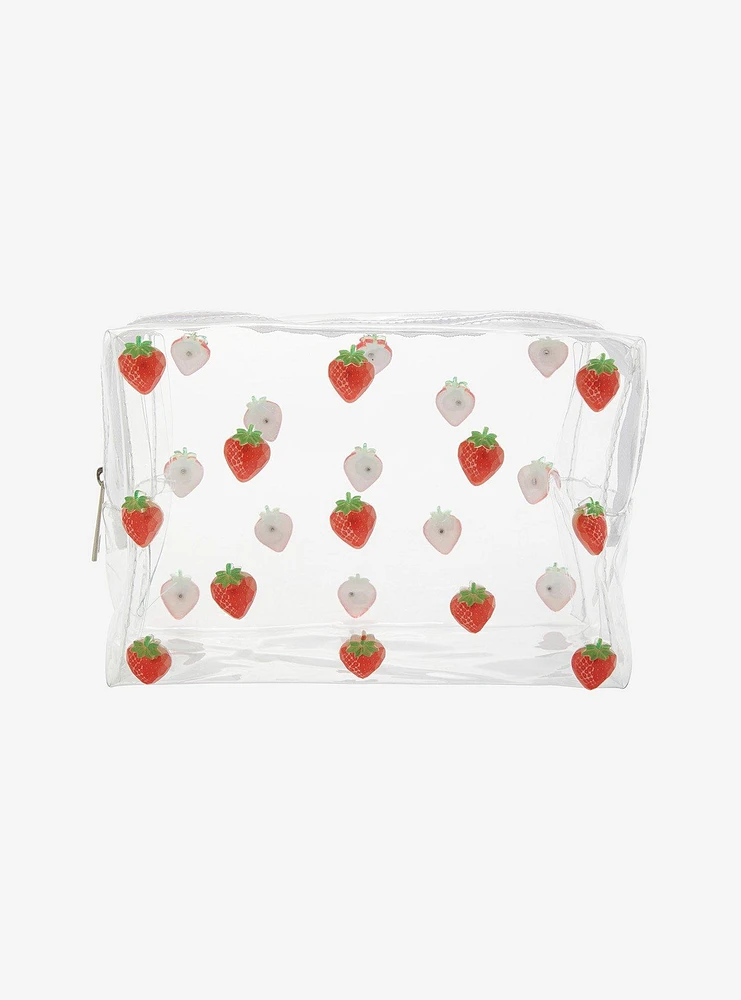 Strawberry Charms Clear Makeup Bag