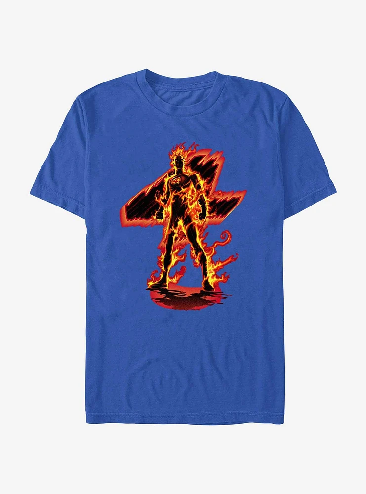 Marvel Fantastic Four Human Torch On Fire T-Shirt