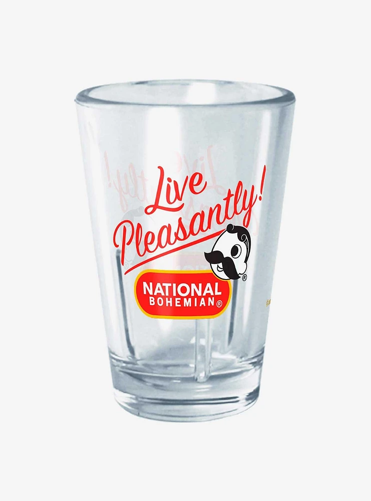 Pabst Blue Ribbon National Bohemian Live Pleasantly Mini Glass